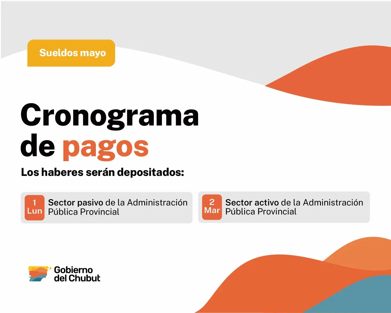Provincia deposita el lunes los haberes a los agentes pasivos y el martes a los trabajadores en actividad