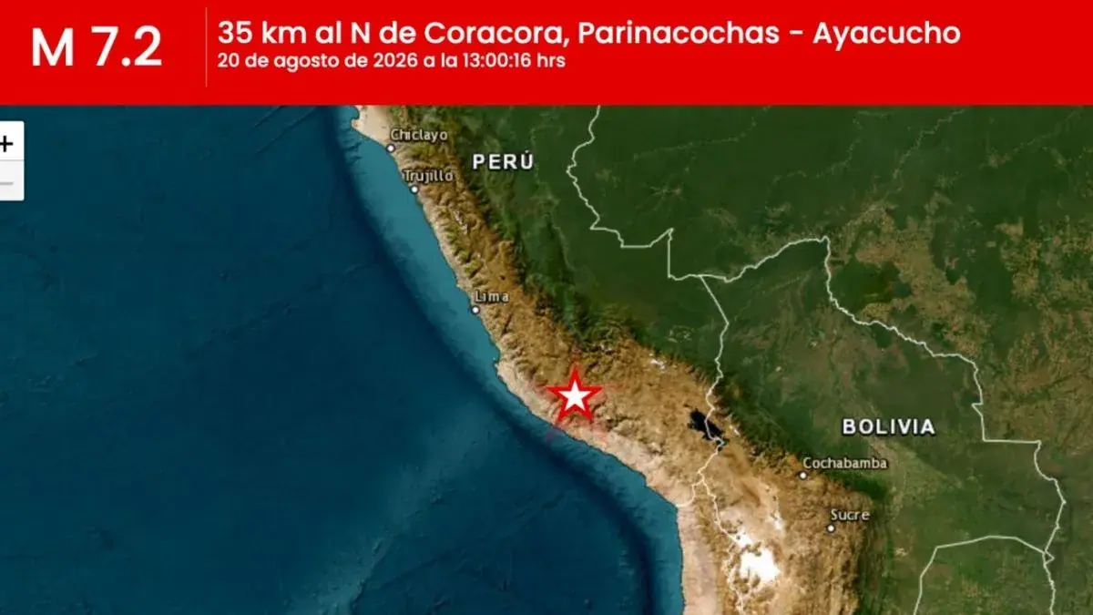 Perú: fuerte sismo de magnitud 7,2 en la región de Ayacucho