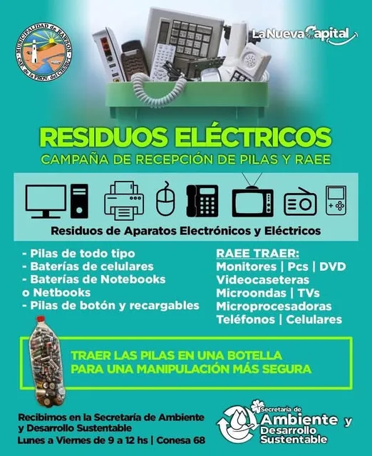 Comienza la campaña de recolección de Residuos Eléctricos en Rawson