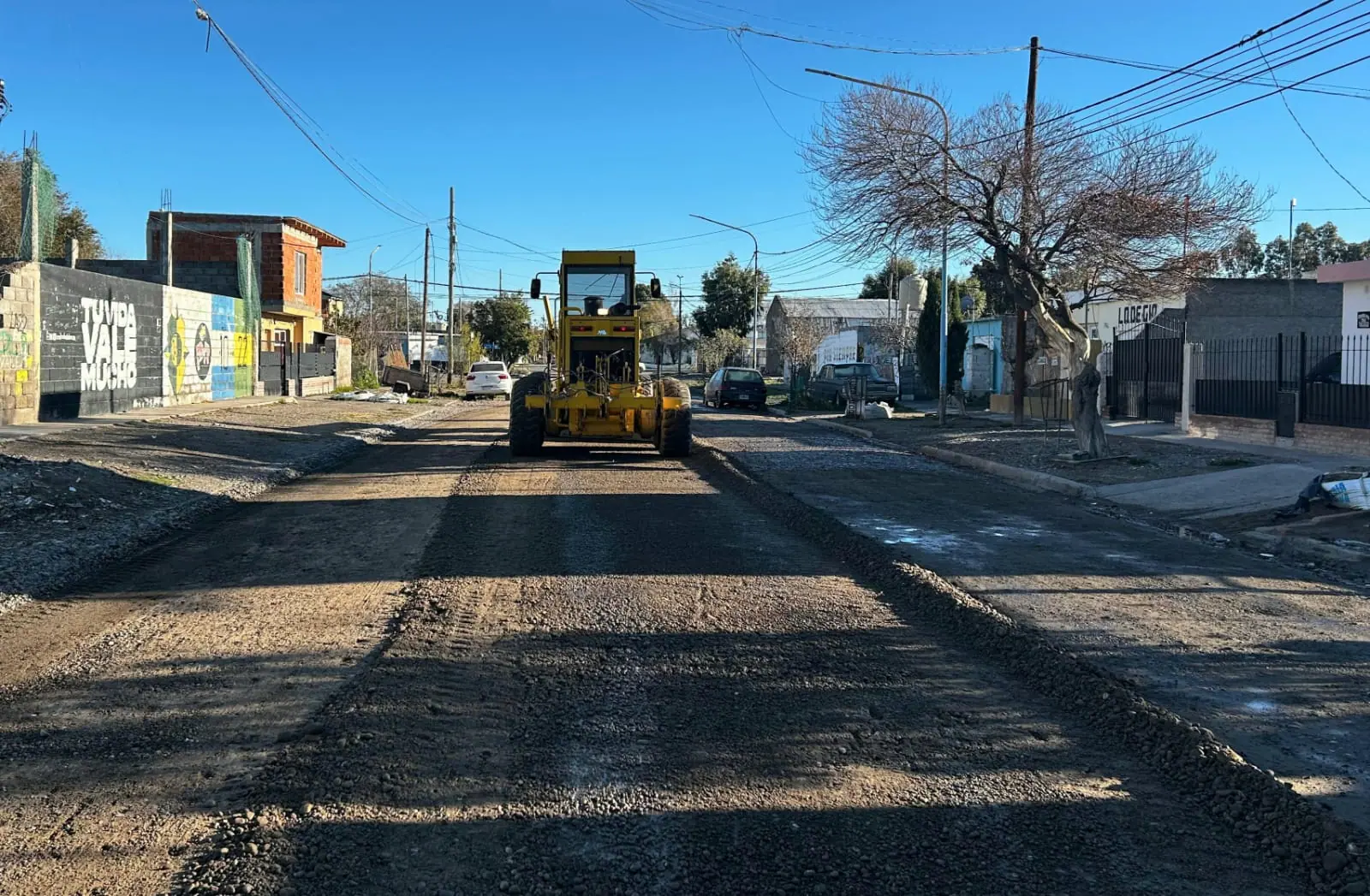 La Municipalidad de Rawson repara las calles del Río Chubut