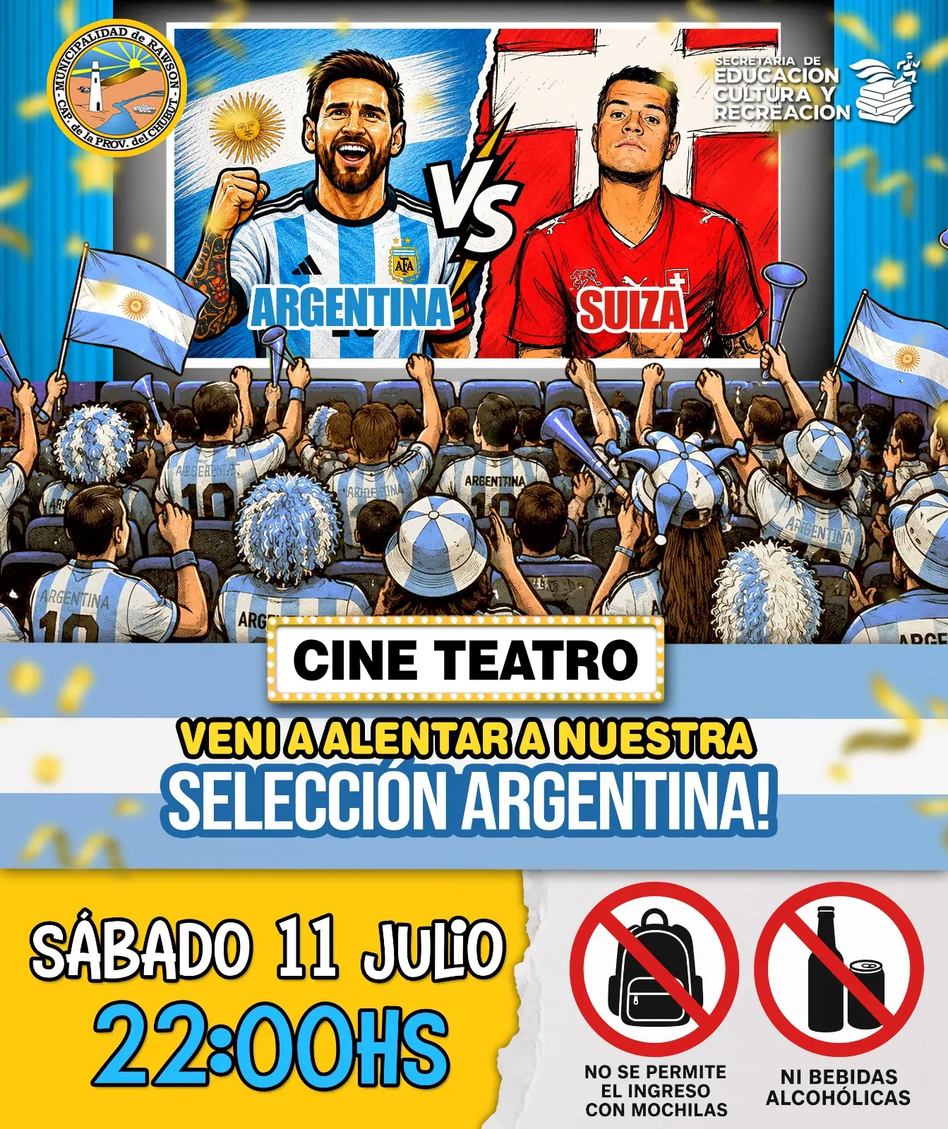 El Cine Teatro palpita Argentina- Suiza