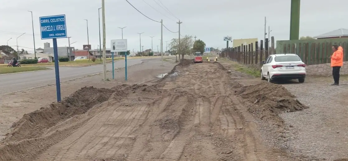 Comenzó la reconstrucción de la Bicisenda de Rawson