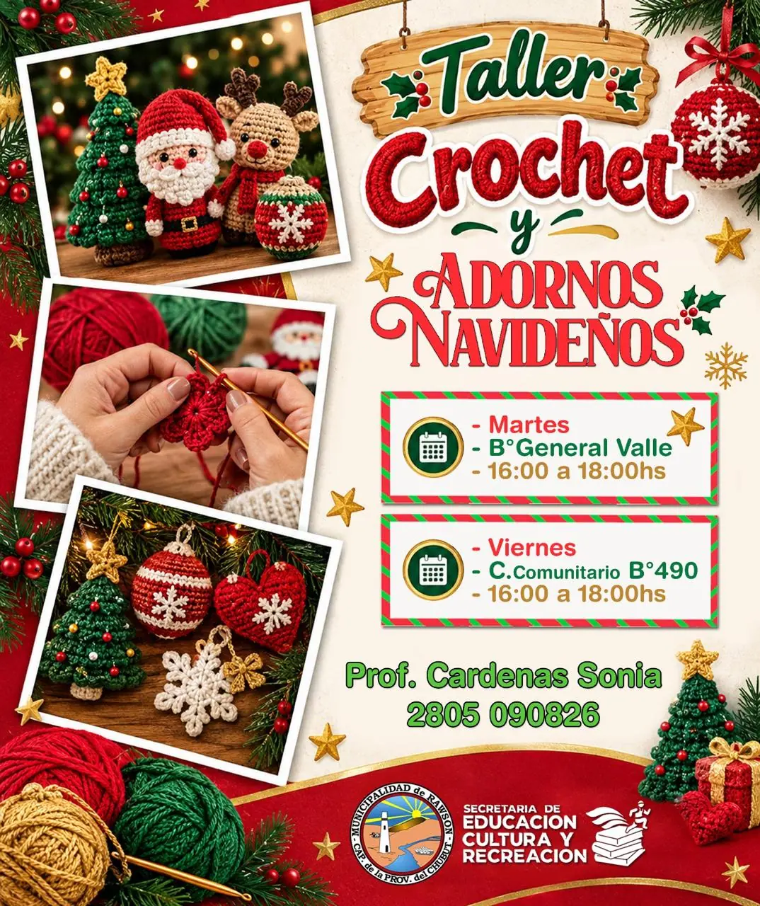 Taller para confeccionar adornos navideños