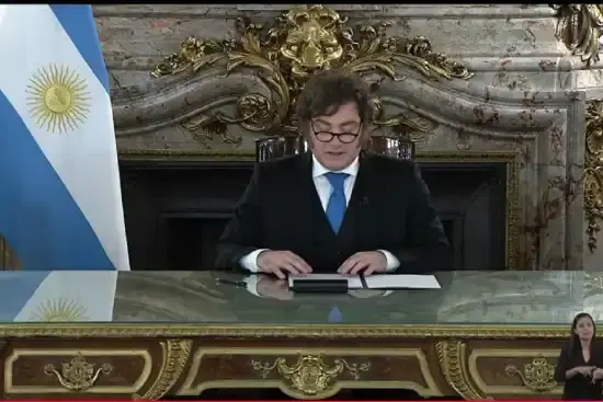 Las principales frases de Javier Milei en la cadena nacional por Malvinas
