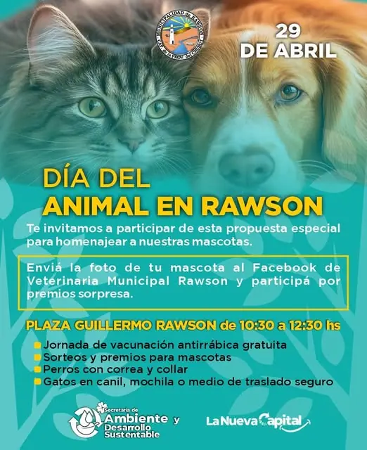 Rawson realizará campaña de vacunación gratuita por el día del animal